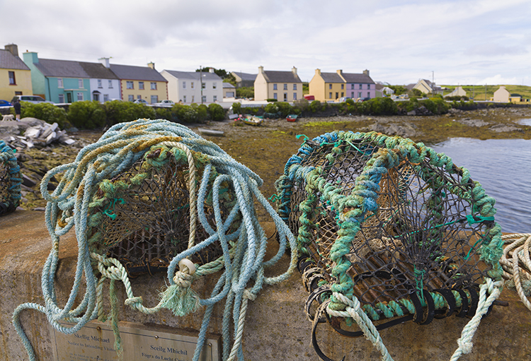 Lobster pots on Portmagee's harbour.