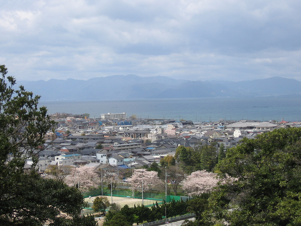 Lake Biwa from Hakone Castle