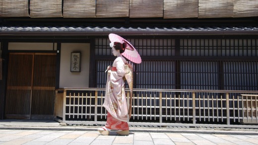 Traditional dress in Kyoto, Japan.